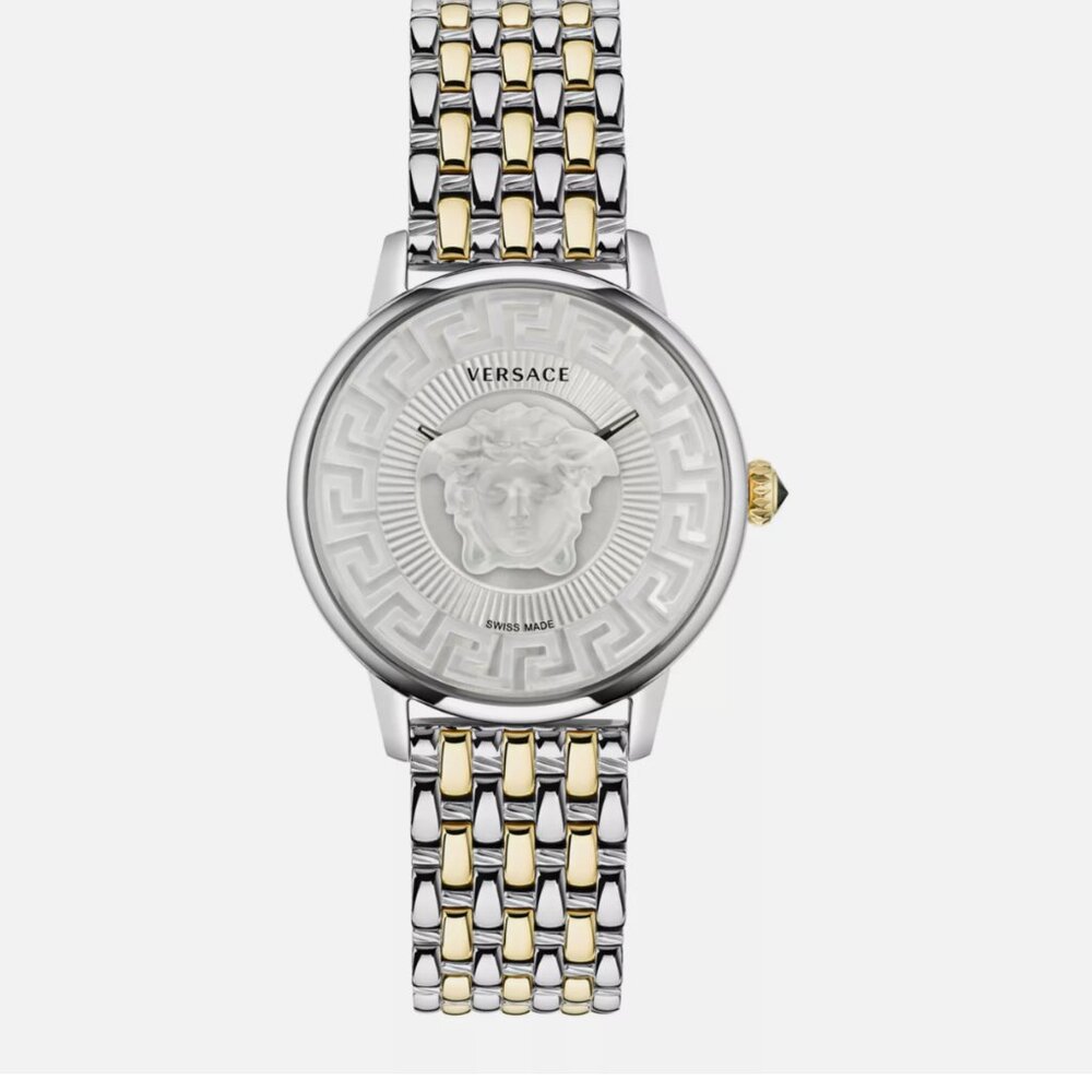 Versace Womens Medusa Two Tone 38mm Bracelet Fashion Watch
